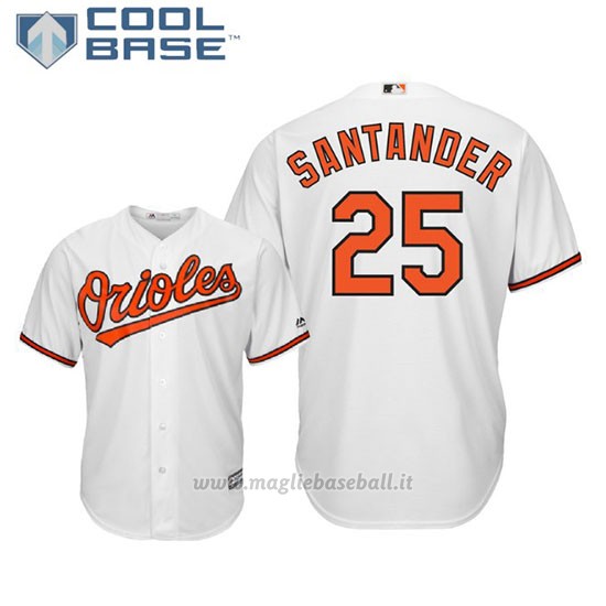 Maglia Baseball Uomo Baltimore Orioles Anthony Santander Cool Base Majestic 1ªBianco